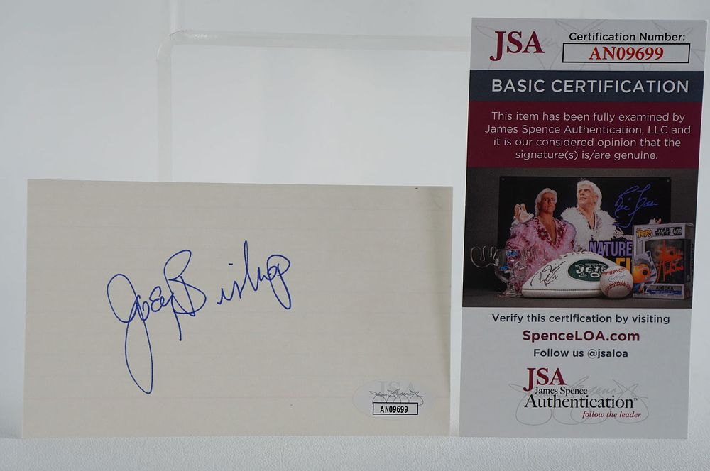 Lot 771: Joey Bishop, Talk Show Host AUTOGRAPHED Signature Index Card w/COA