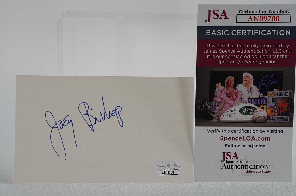 Lot 772: Joey Bishop, Talk Show Host AUTOGRAPHED Signature Index Card w/COA
