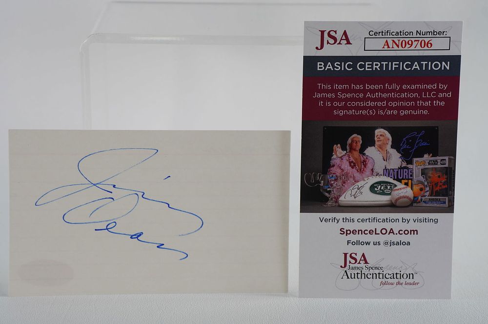 Lot 786: Jimmy Dean AUTOGRAPHED Index Card Singer Jimmy Dean Sausage w/COA