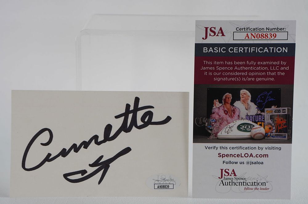Lot 788: Annette Funicello AUTOGRAPHED Index Card Mouseketeer Actress w/COA