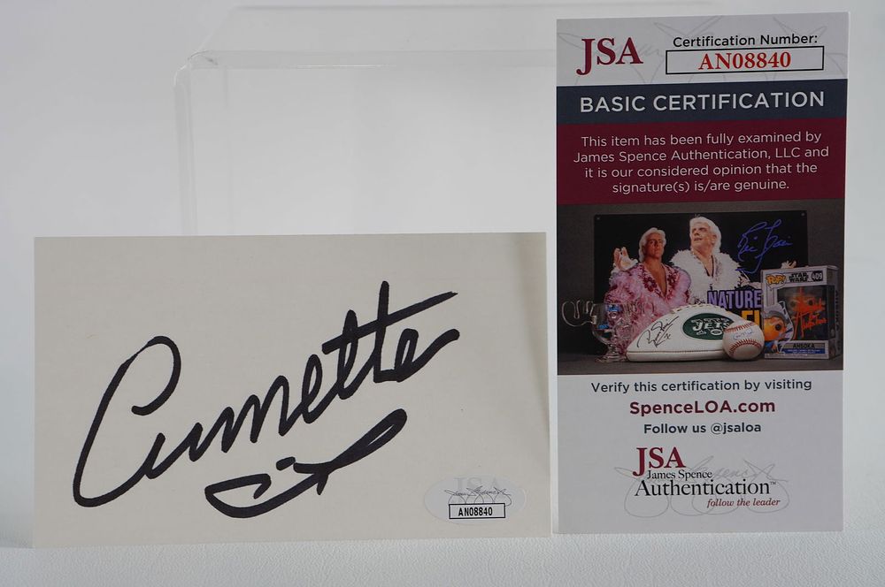 Lot 789: Annette Funicello AUTOGRAPHED Index Card Mouseketeer Actress w/COA
