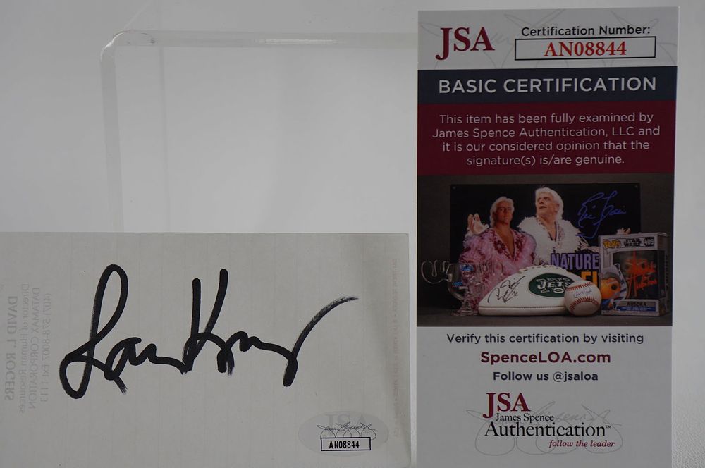 Lot 798: Larry King AUTOGRAPHED Index Card TV Host Radio Presenter w/COA