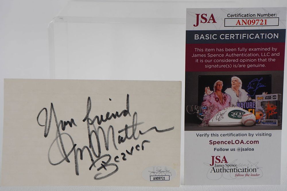 Lot 808: Jerry Mathers AUTOGRAPHED Index Card Leave it to Beaver Actor w/COA