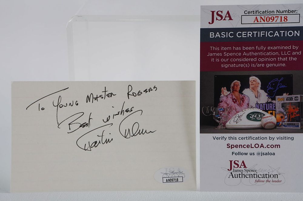 Lot 813: Martin Milner AUTOGRAPHED Index Card Adam 12 Actor w/COA