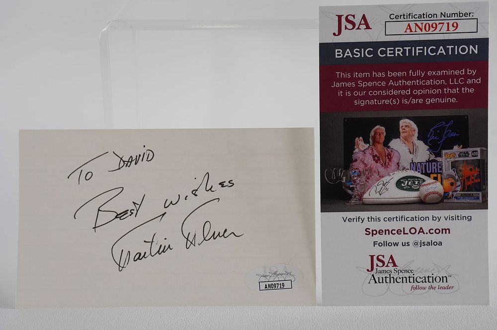 Lot 814: Martin Milner AUTOGRAPHED Index Card Adam 12 Actor w/COA