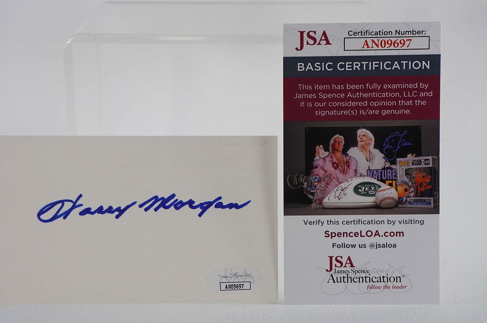 Lot 816: Harry Morgan AUTOGRAPHED Index Card Dragnet MASH Actor w/COA