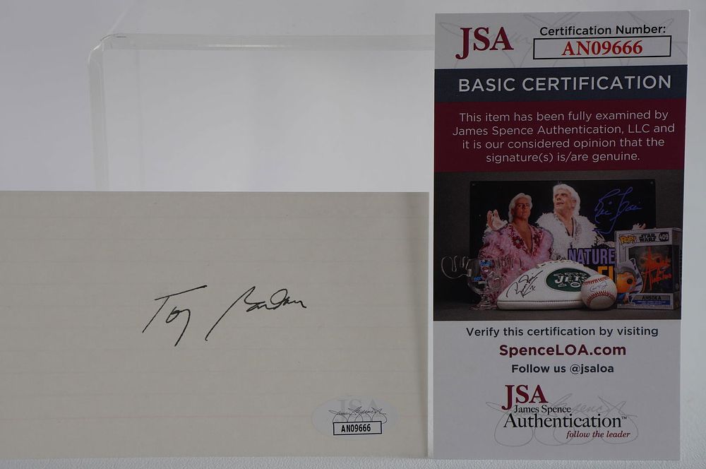 Lot 818: Tony Randall AUTOGRAPHED Index Card The Odd Couple Actor w/COA