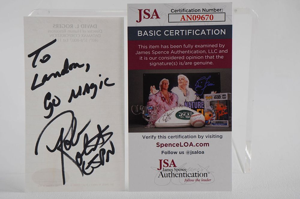 Lot 821: Robin Roberts AUTOGRAPHED Index Card Broadcaster w/COA