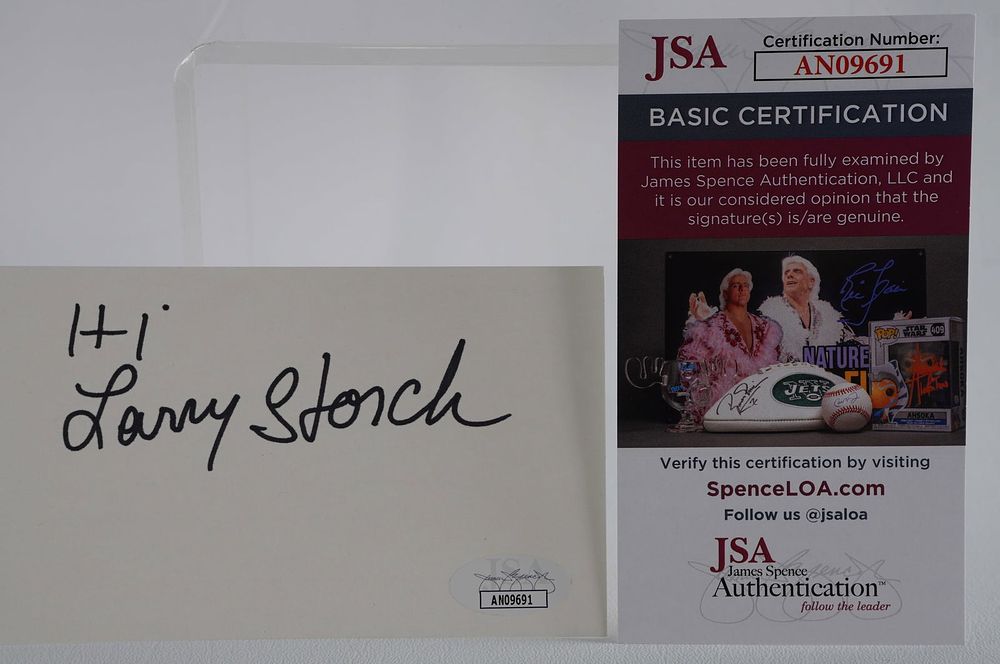 Lot 827: Larry Storch AUTOGRAPHED Index Card F Troop Actor Comedian w/COA