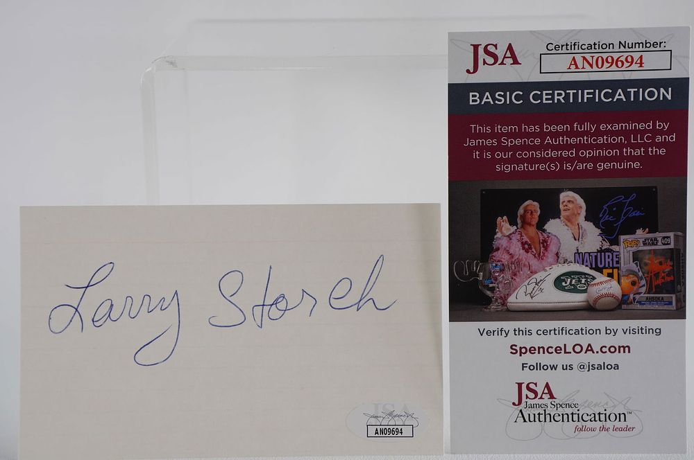 Lot 828: Larry Storch AUTOGRAPHED Index Card F Troop Actor Comedian w/COA
