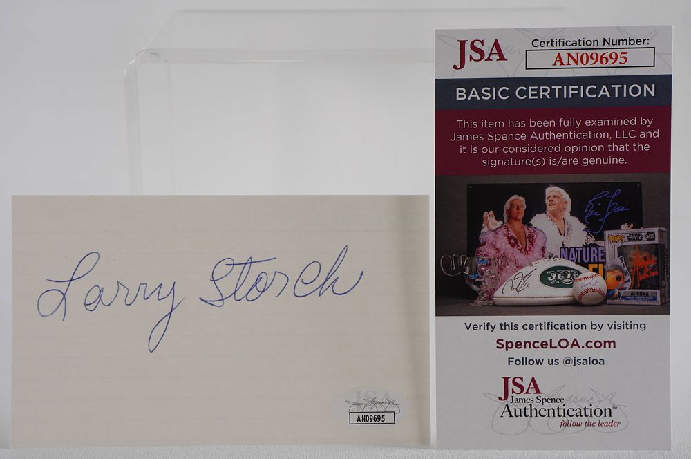 Lot 829: Larry Storch AUTOGRAPHED Index Card F Troop Actor Comedian w/COA