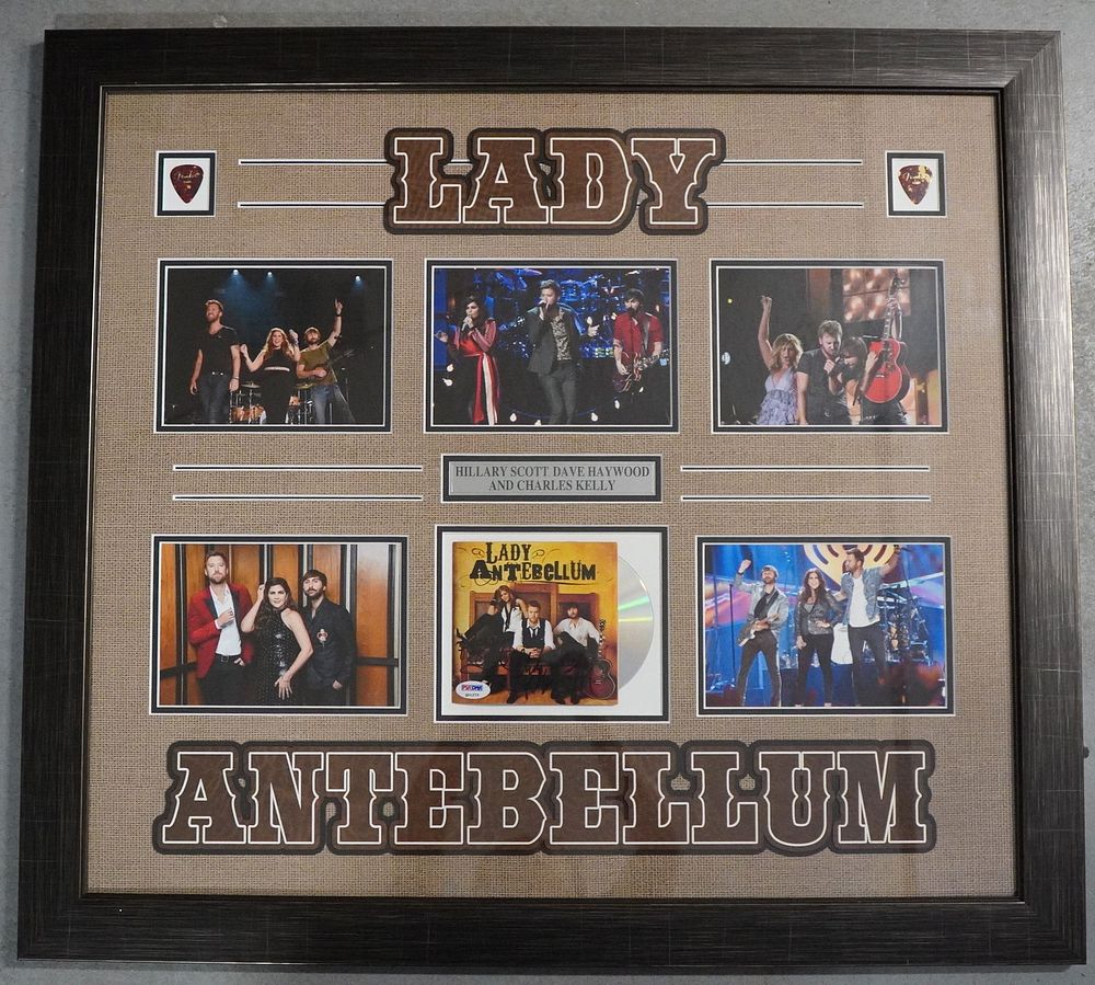 Lot 833: Lady Antebellum AUTOGRAPHED Framed CD Color Photo Display w/COA