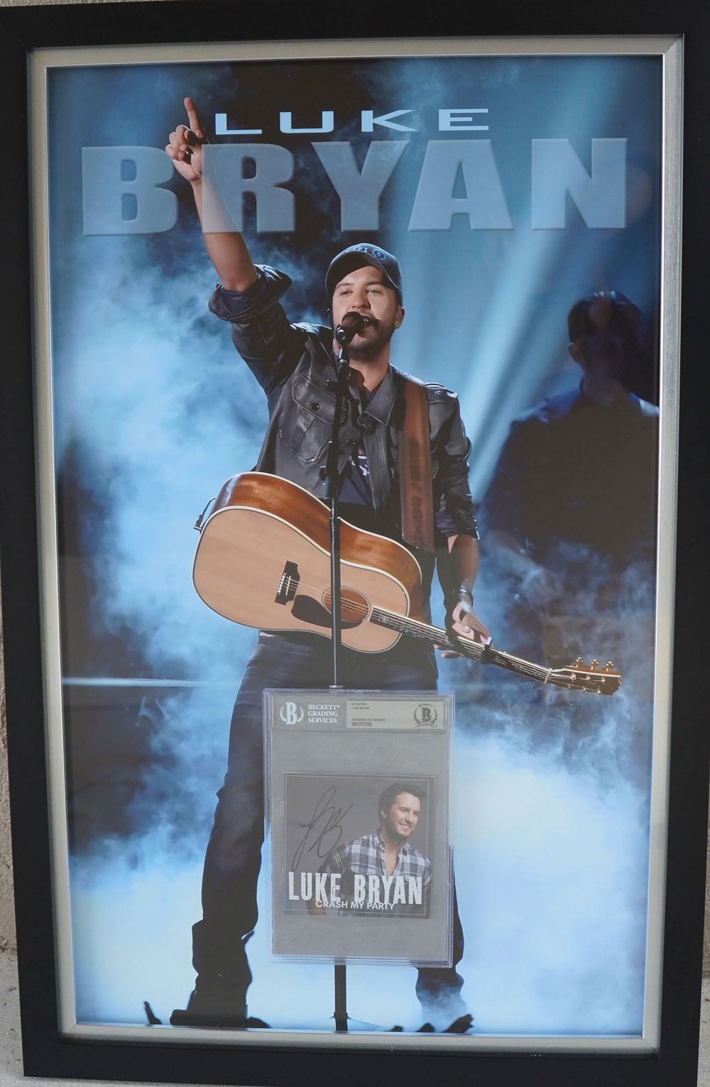 Lot 838: Luke Bryan AUTOGRAPHED Framed CD Color Photo Display w/COA