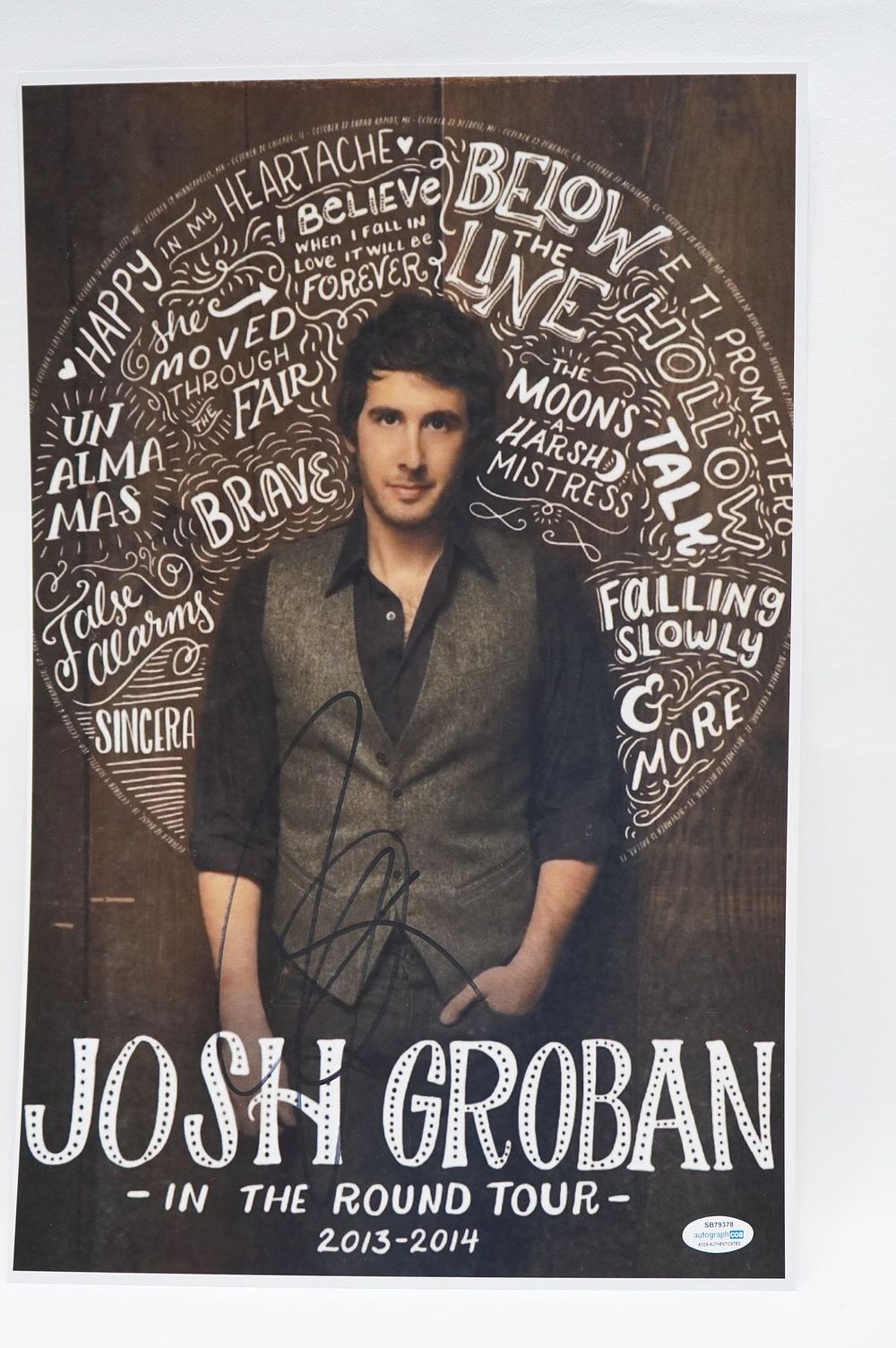 Lot 841: Josh Groban AUTOGRAPHED Color Poster Round Tour w/COA