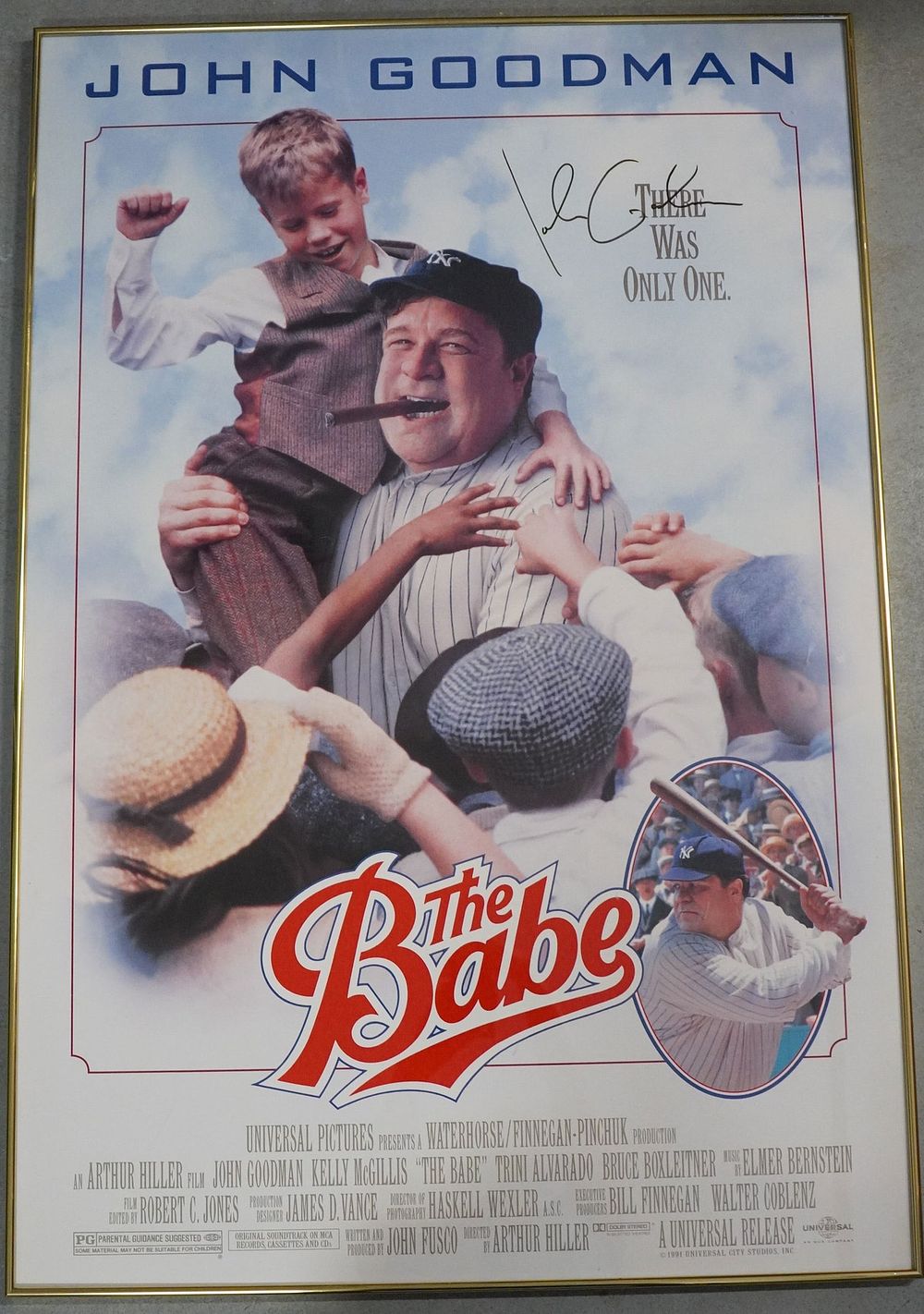 Lot 845: John Goodman AUTOGRAPHED Framed Color Movie Poster The Babe w/COA