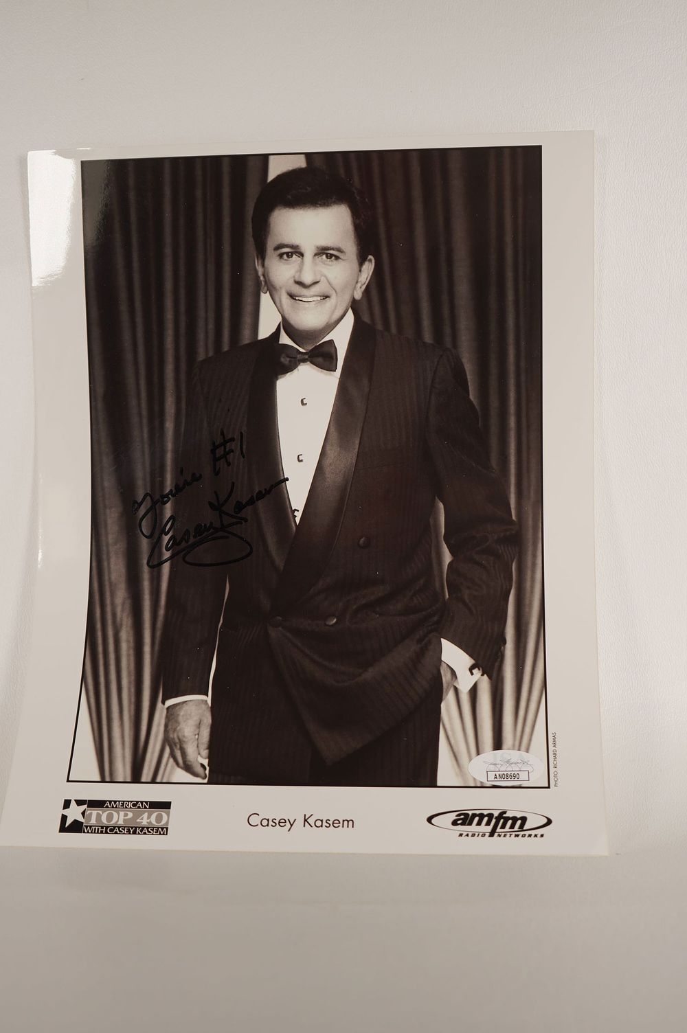 Lot 875: Casey Kasem, America's Top 40, Disc Jockey/Actor AUTOGRAPHED 8 x 10 B & W Photo w/COA