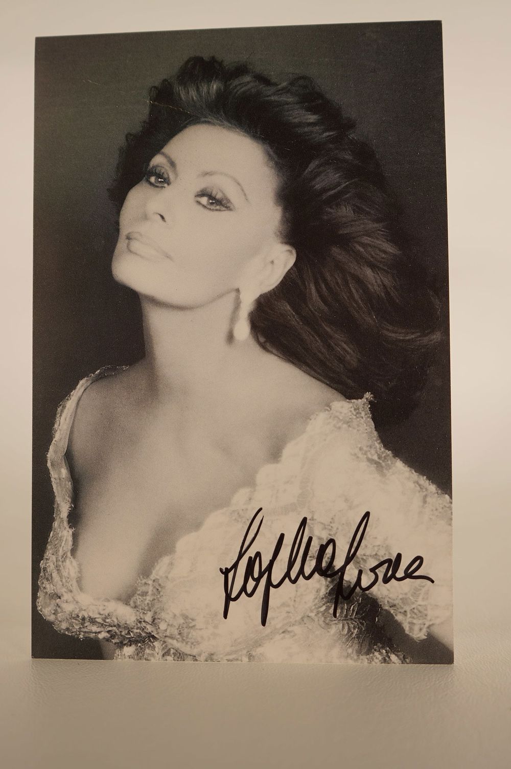 Lot 881: Sophia Loren, Actress AUTOGRAPHED 4 x 6 B & W Photo w/COA