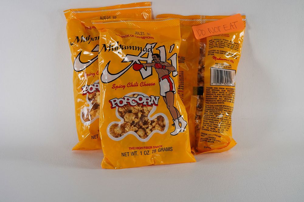 Lot 741: Muhammad Ali Popcorn (Non Edible) Lot of 12 Popcorn Bags, Unsigned