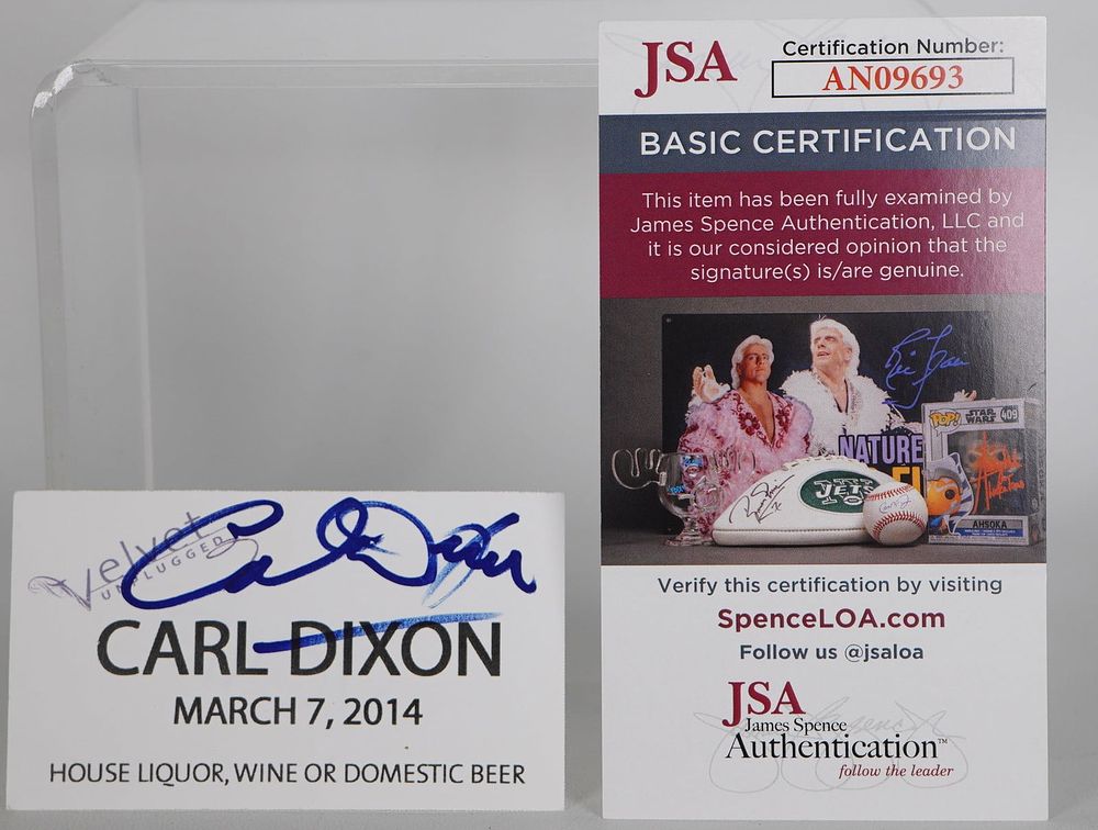 Lot 913: Carl Dixon, Former Lead Singer, Guess Who, AUTOGRAPHED Signed Business Card /Keyboard Player w/COA
