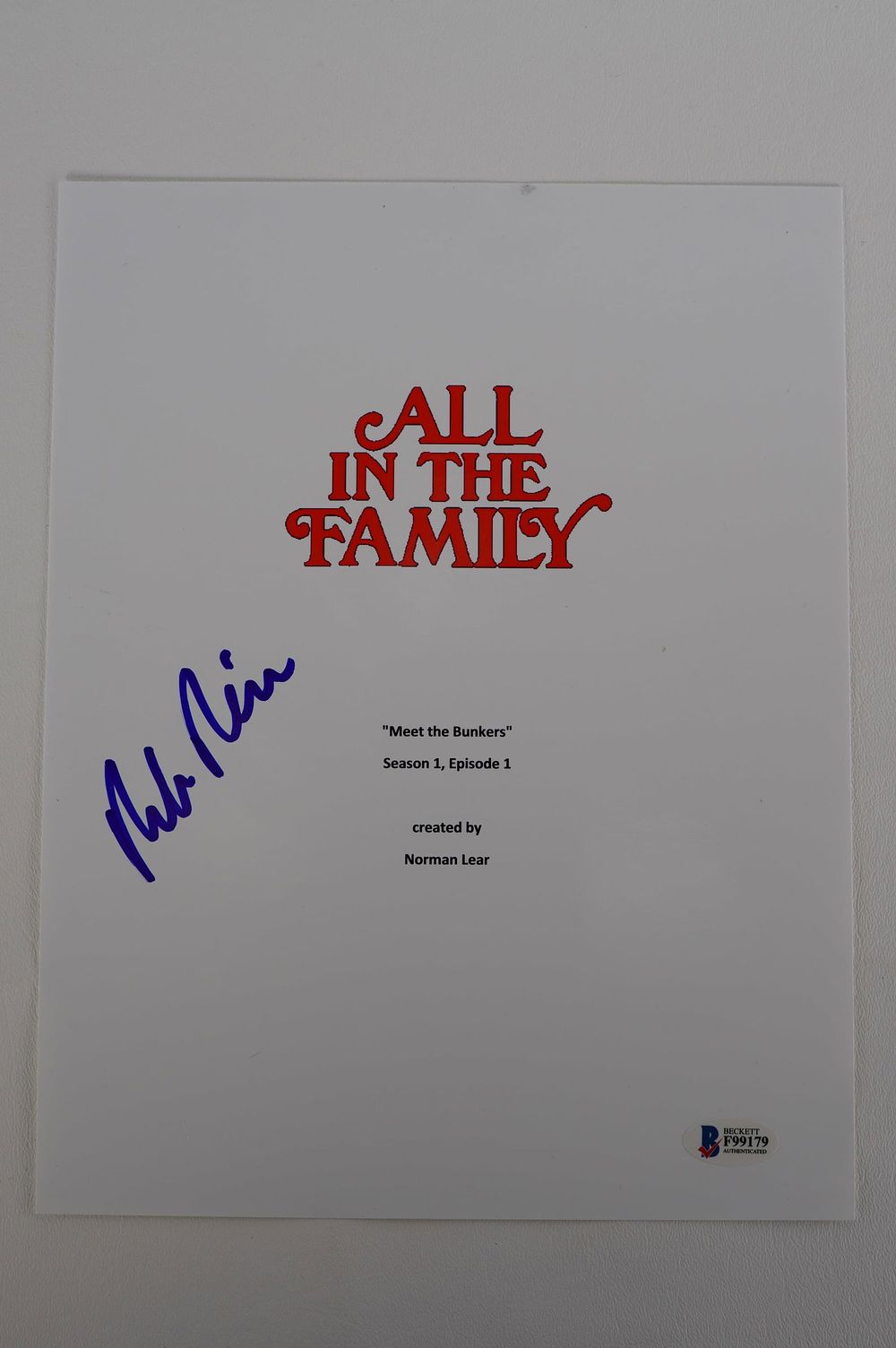 Lot 929: Rob Reiner, All in the Family AUTOGRAPHED Signed Script Cover, Film Director w/COA