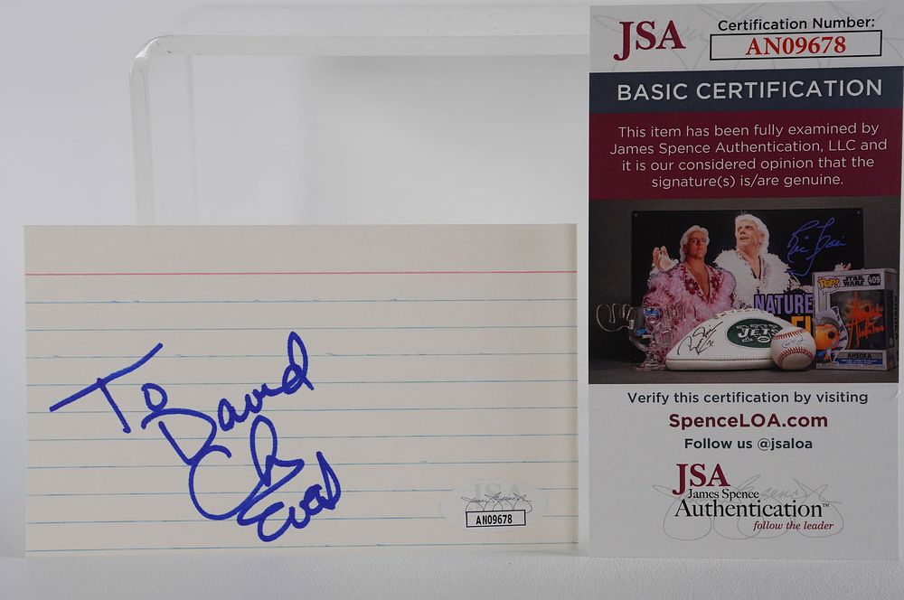 Lot 945: Chris Evert, AUTOGRAPHED Signature Index Card, Tennis w/COA