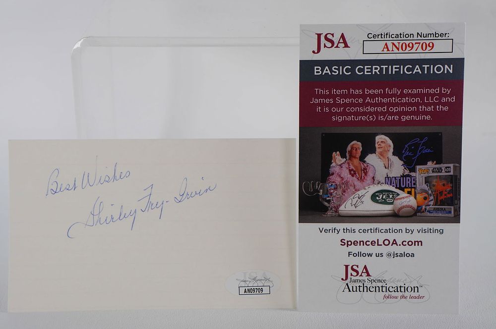 Lot 946: Shirley Fry, AUTOGRAPHED Signature Index Card, Tennis w/COA