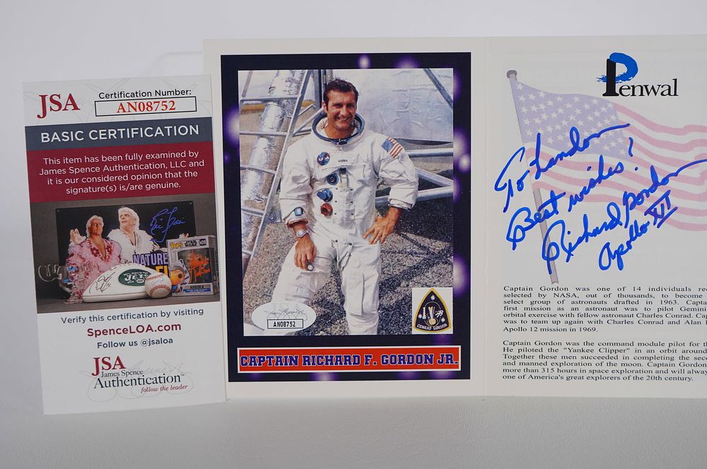 Lot 957: Richard Gordon, AUTOGRAPHED Promo, Naval Officer/Aviator w/COA