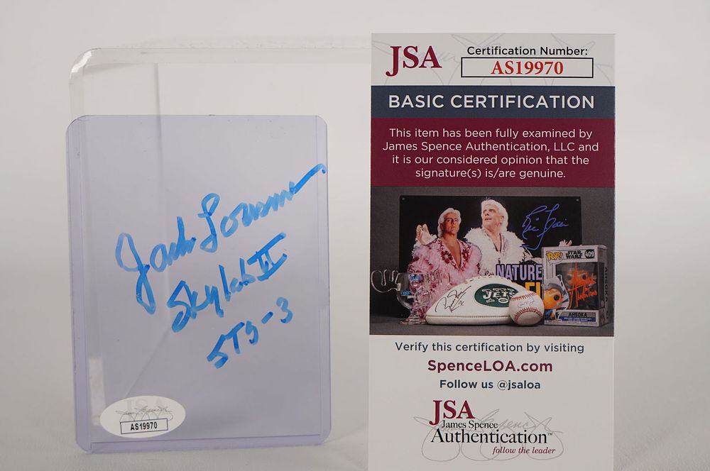 Lot 961: Jack Lousma, AUTOGRAPHED Top Loader, Astronaut w/COA