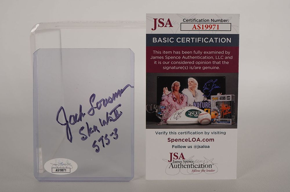 Lot 962: Jack Lousma, AUTOGRAPHED Top Loader, Astronaut w/COA