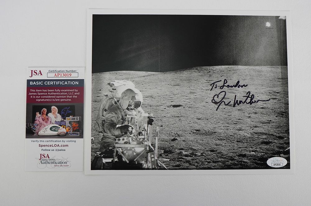 Lot 965: Ed Mitchell, AUTOGRAPHED 10 x 8 B & W Photo, Navy Officer/Aviator w/COA