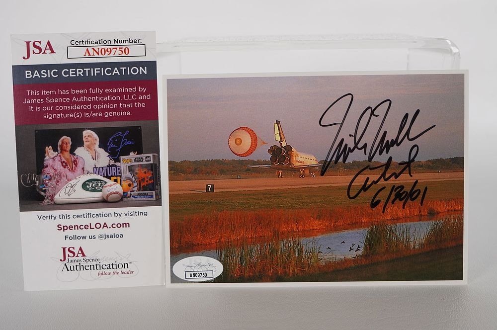 Lot 966: Mike Mullane, AUTOGRAPHED Postcard, Astronaut w/COA