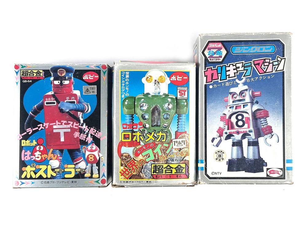 Lot 168: Diecast Robot Lot of 3 by Bullmark, Popy and Bandai