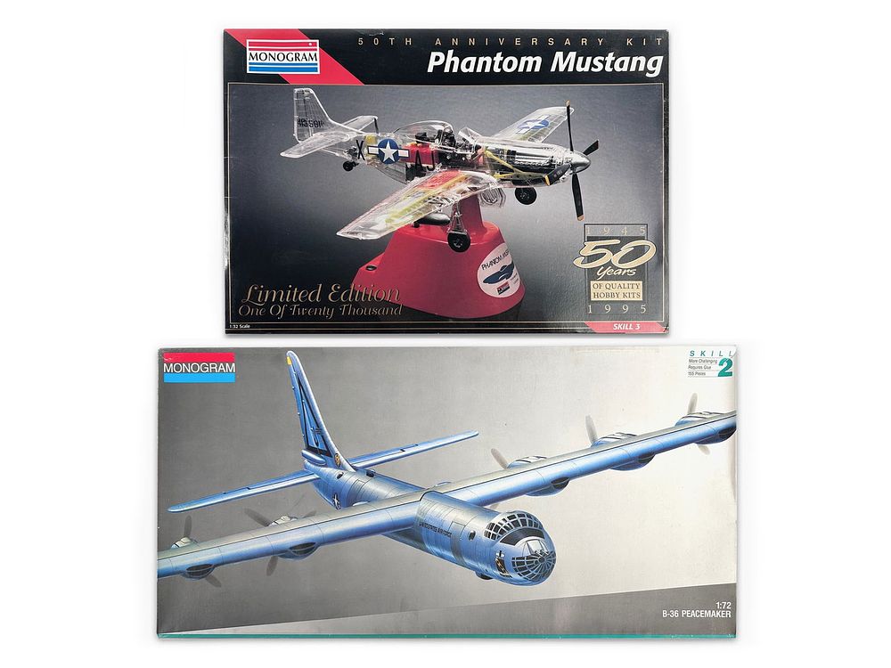 Lot 192: Monogram Mustang and B-35 Peacemaker Model Kits