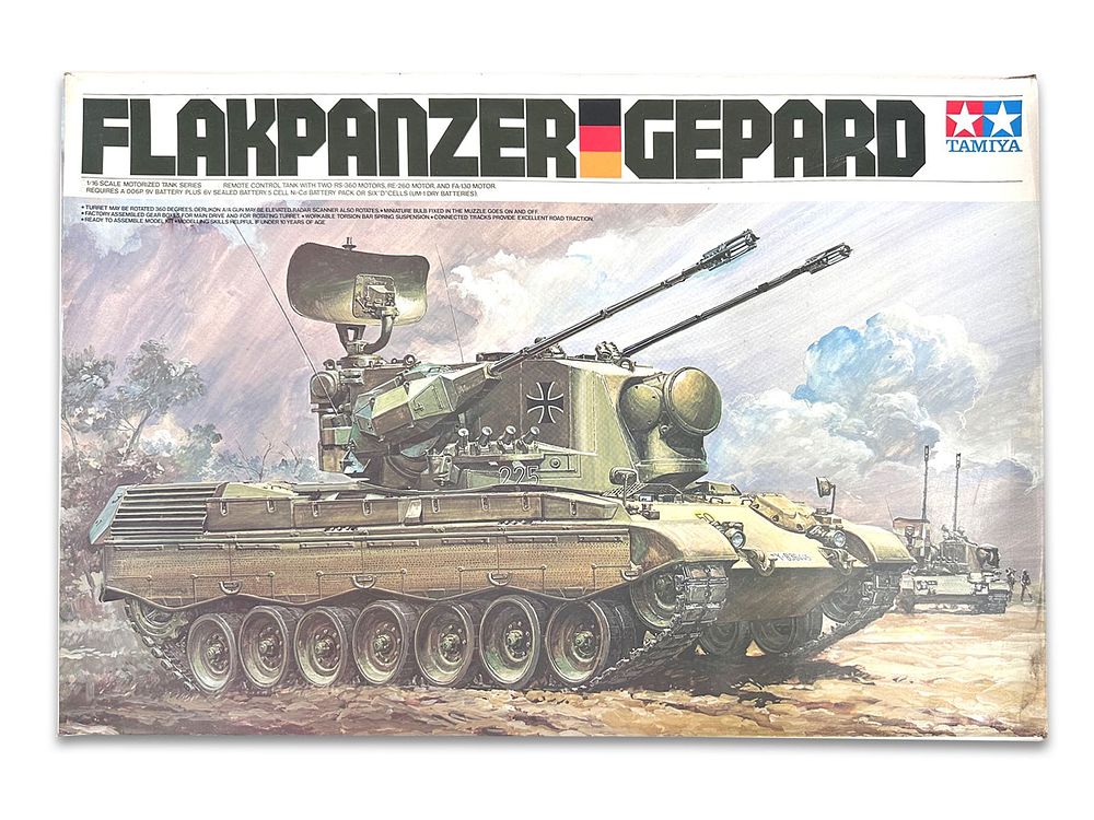 Lot 201: Flakpanzer Gepard Tamiya R/C Tank Model Kit 1/16 Scale Model
