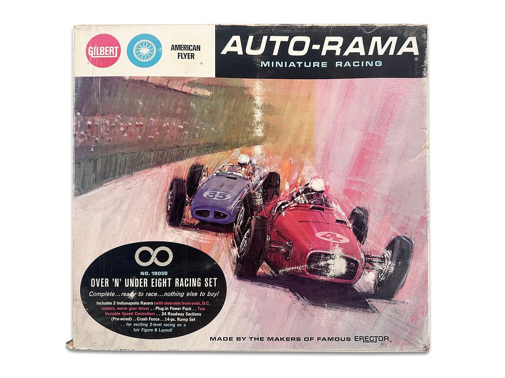 Lot 214: AC Gilbert Auto-Rama Miniature Racing Flyer F-1 Set