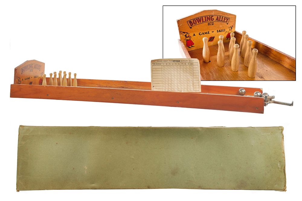 Lot 258: Arcade Mfg. ca. 1930s No. 872 Arcade Bowling Alley Complete Boxed