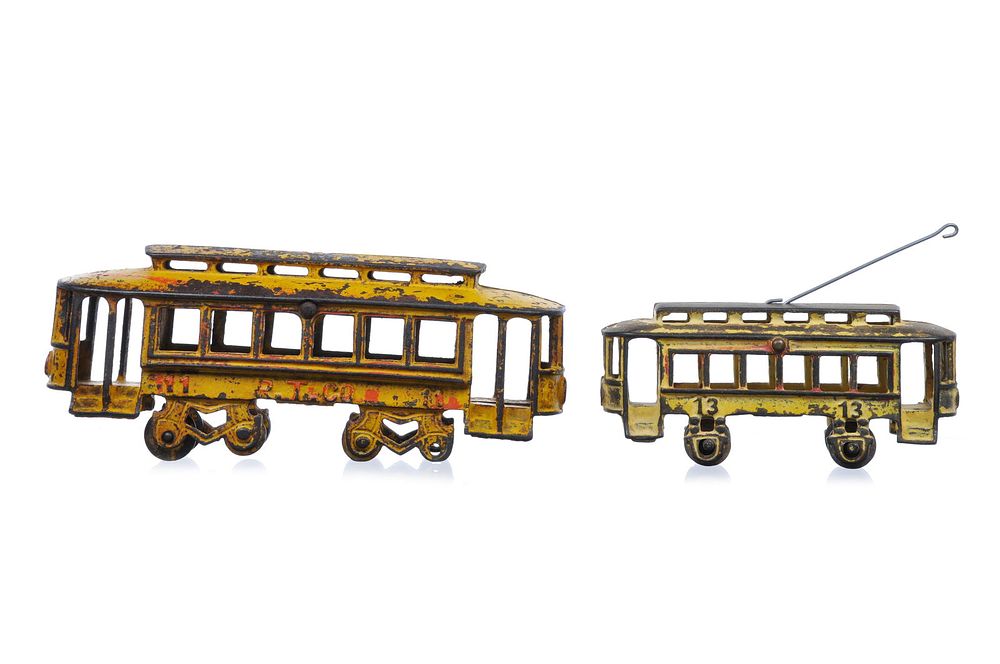 Lot 268: Dent ca. 1905 #137 Cast Iron Trolley with Jones & Bixler #13 Trolley