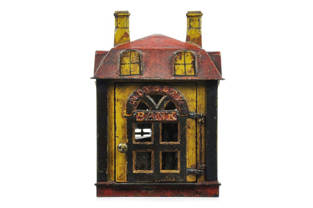 Lot 285: J & E Stevens ca. 1800s Cast Iron No. 120 Novelty Bank Mechanical Bank