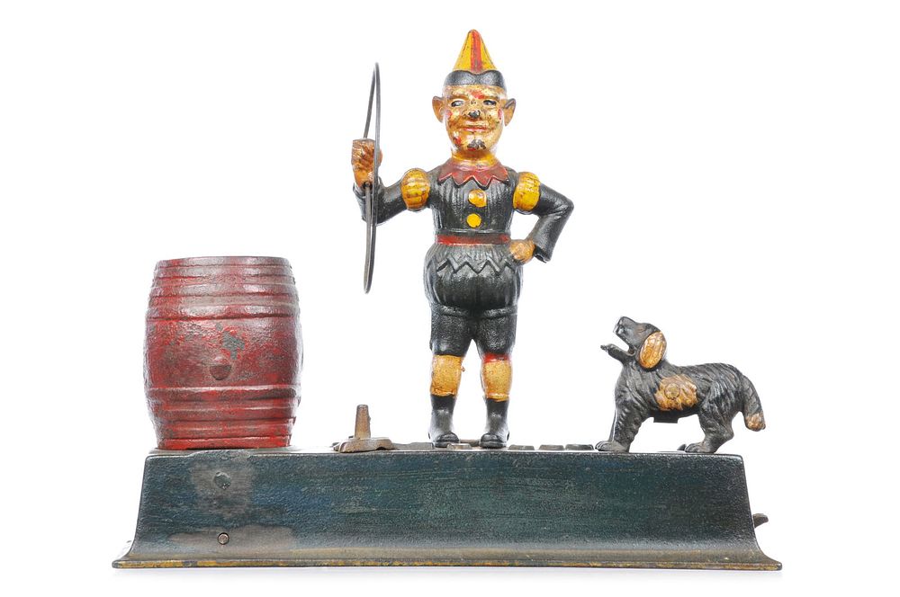 Lot 289: Hubley No. 828 Cast Iron Mechanical Trick Dog Bank
