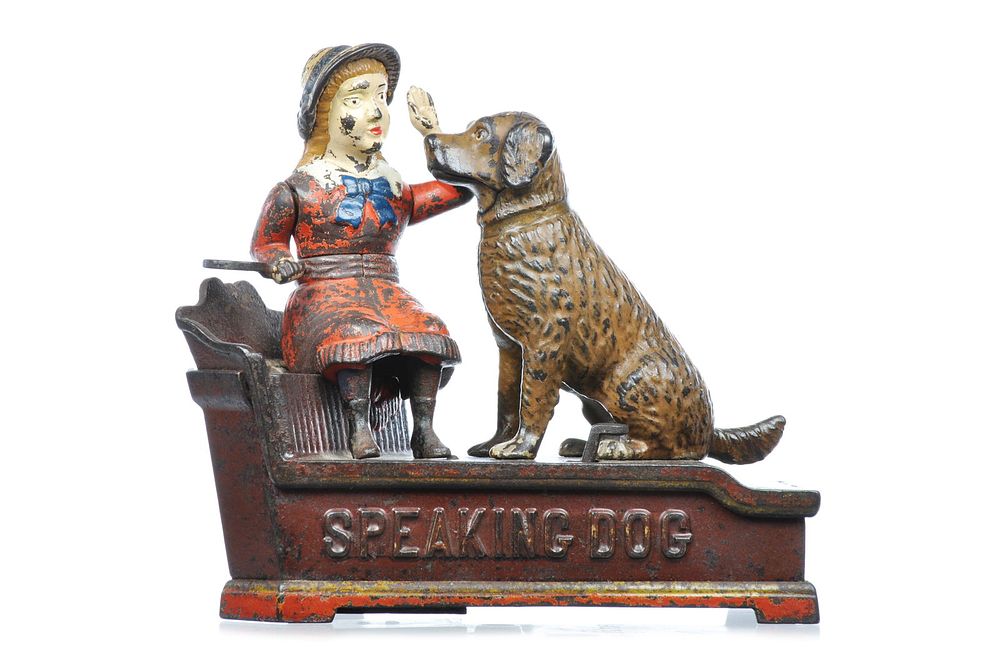 Lot 291: Shepard Hardware Cast Iron Speaking Dog Mechanical Bank