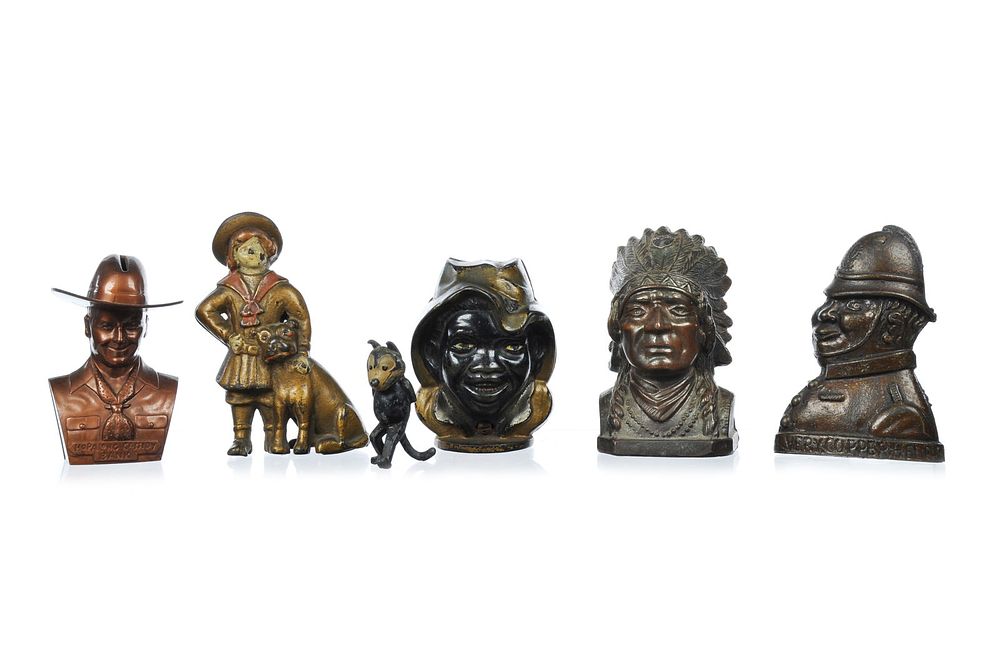 Lot 313: 6 Cast Iron Still Banks Chamberlain & Hill, Williams, Banthrico, and More