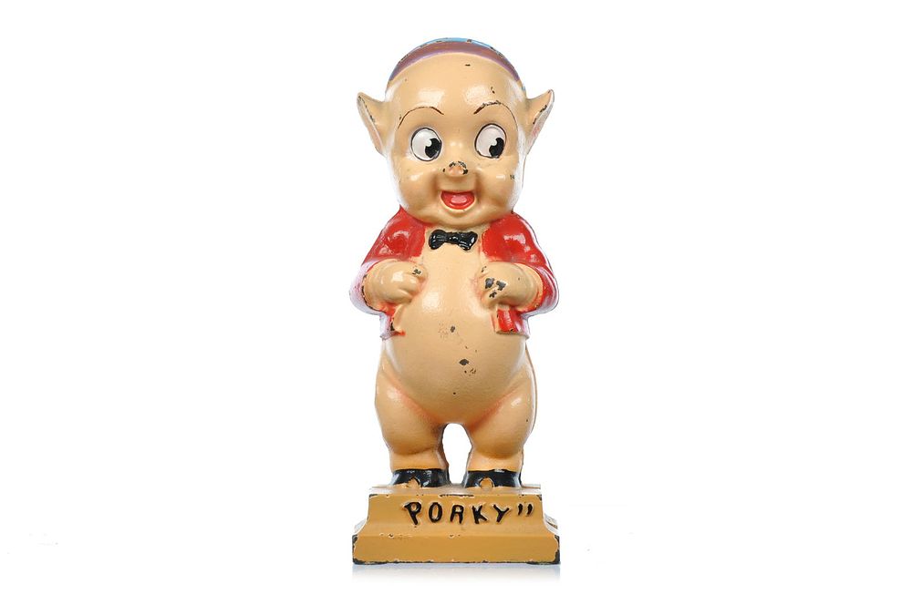Lot 319: Hubley ca. 1930s Cast Iron #264 Porky Pig Still Bank