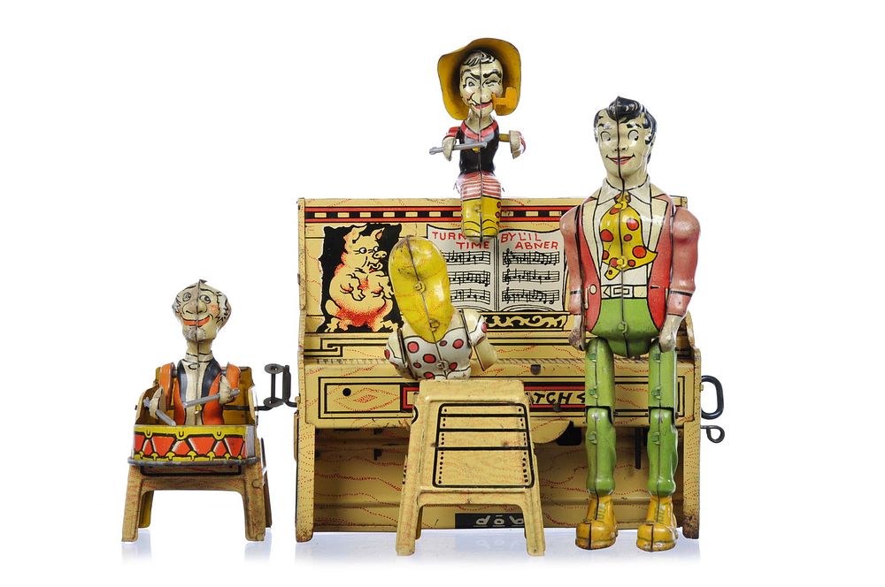 Lot 338: Unique Art Tin Lil' Abner and his Dogpatch Band Tin Windup