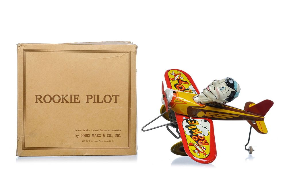 Lot 339: Marx Rookie Pilot Boxed Tin Windup Toy