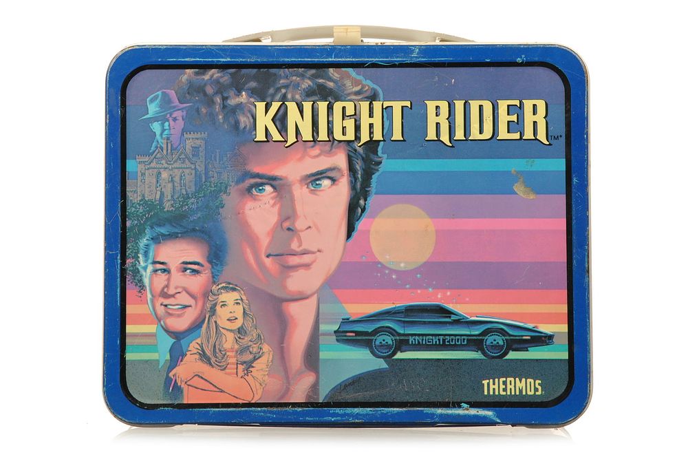 Lot 372: 1980s Knight Rider Thermos Brand Tin Lunchbox