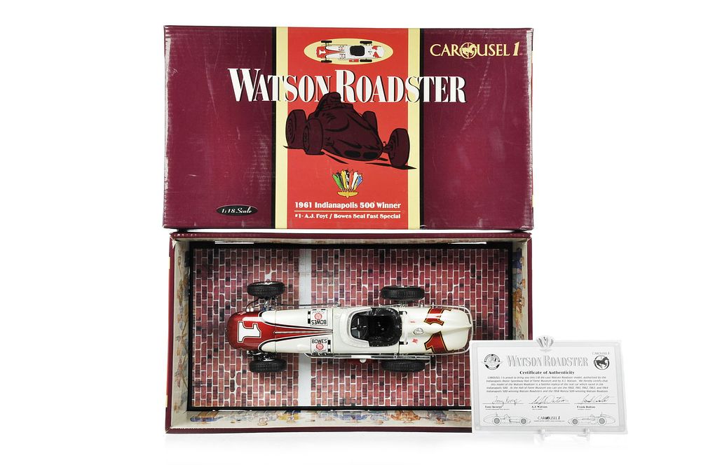 Lot 377: Carousel 1 #4401 Watson Roadster 1961 AJ Foyt Indy 500 Car Boxed MINT