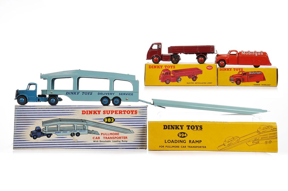 Lot 379: 3 Boxed Dinky Vehicles Pullmore Transport, Mobilgas Truck, Lorry