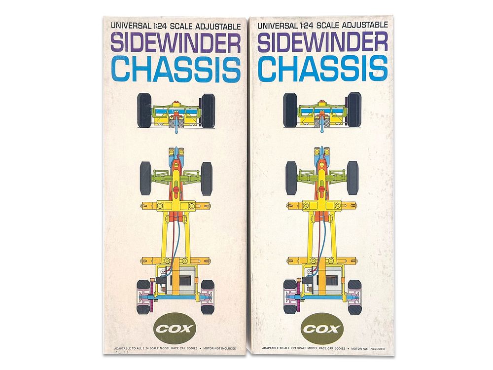 Lot 229: Cox Sidewinder 1/24 Universal Chassis Boxed Slot Set
