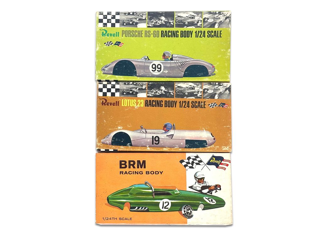 Lot 230: BRM, Lotus, and Porsche 1/24 Slot Racing Body Kits