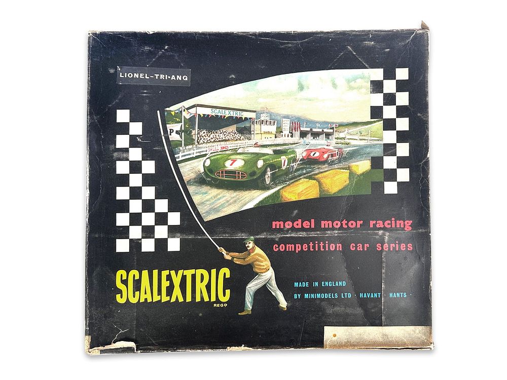 Lot 235B: Amazing Scalextric Early Slot Racing Competition Car Race Set